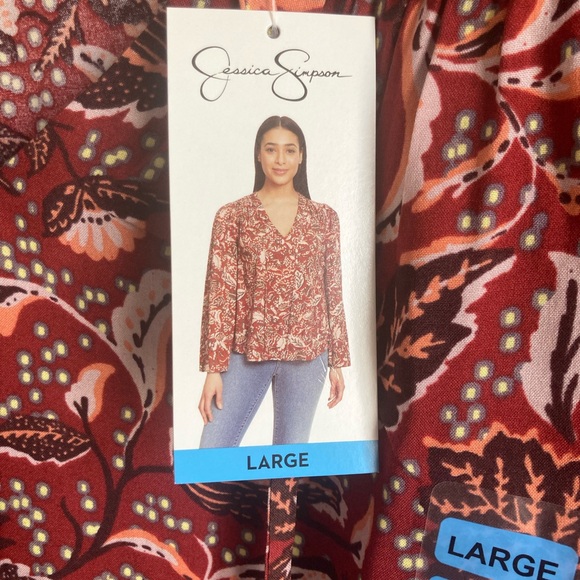 NWT  large Jessica Simpson long sleeve top - Picture 6 of 6